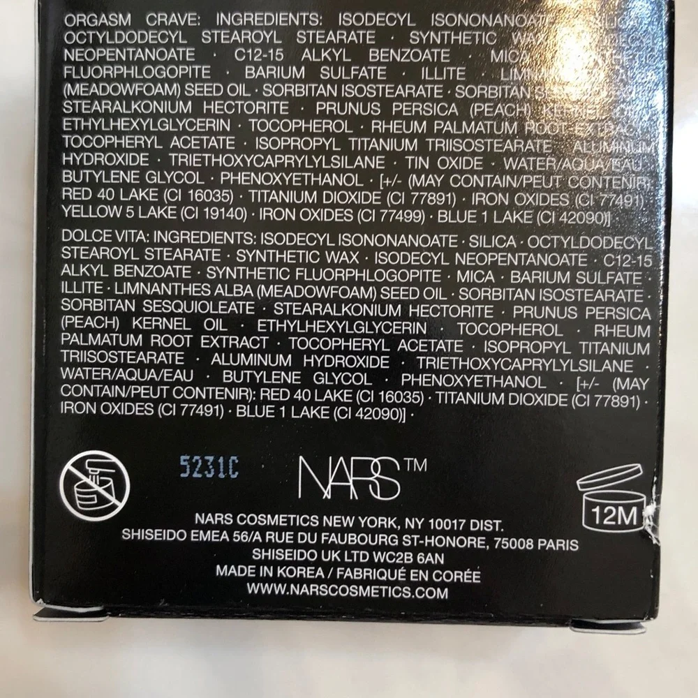 NARS The Multiple Mini Duo Cream Sticks Orgasm Crave & Dolce Vita 3.5g Each NIB